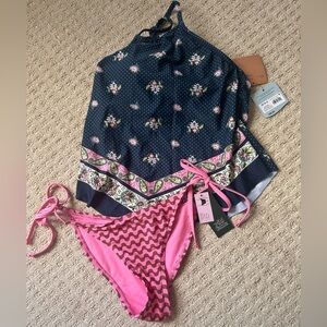 Shade & Shore floral Halter Bikini Set XS